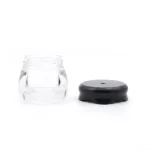 kemasan kosmetik JAR BALM RY-4040 varian warna bening transparan dengan cap hitam