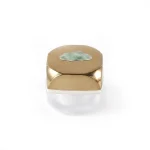 kemasan kosmetik POT POWDER LP4002A varian warna putih frosted dengan cap gold metalik