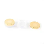 kemasan kosmetik POT POWDER LP4016A varian warna putih frosted dengan cap gold metalik