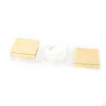kemasan kosmetik POT POWDER LP4033A varian warna putih frosted dengan cap gold metalik