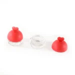 kemasan kosmetik POT POWDER LP4043A varian warna bening transparan dengan cap merah