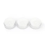 kemasan kosmetik POT POWDER RY-8054 varian warna putih frosted dengan cap biru muda