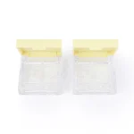kemasan kosmetik POT POWDER RY-8055 varian warna putih transparan dengan cap warna kuning