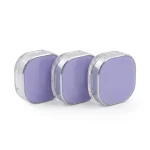 kemasan kosmetik POT POWDER RY-8070 varian warna putih transparan dengan aksen silver metalik