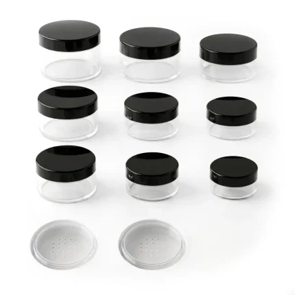kemasan kosmetik pot loose powder lengkap dengan inner sifter