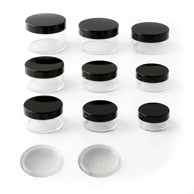 kemasan kosmetik pot loose powder lengkap dengan inner sifter