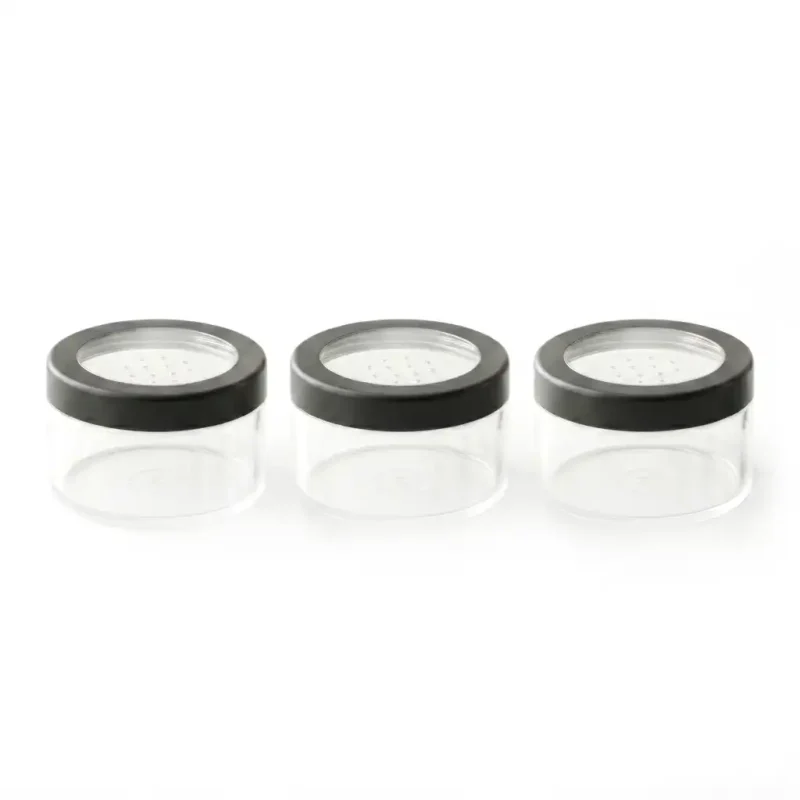 Home 25 kemasan kosmetik pot powder bentuk silinder dengan sifter