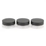 kemasan pot loose powder bentuk silinder dengan inner lid dan sifter mesh