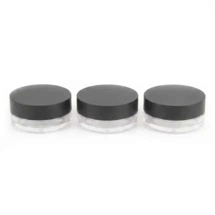 kemasan pot loose powder bentuk silinder dengan inner lid dan sifter mesh