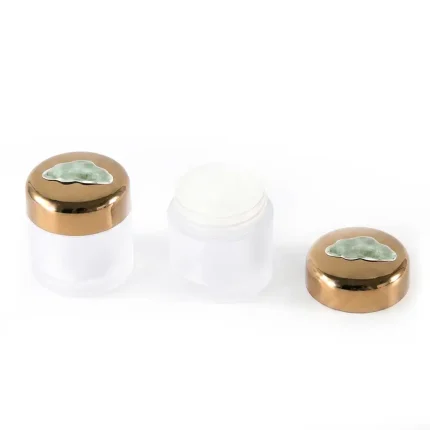 kemasan pot loose powder ukuran kecil bentuk silinder rounded dengan inner sifter
