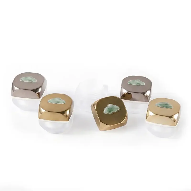 pot loose powder premium dengan inner sifter bentuk kotak geometris