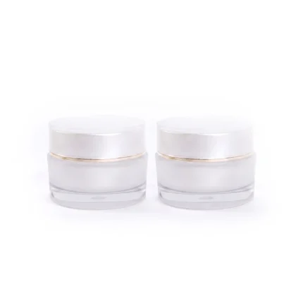POT ACRYLIC PUTIH LIST GOLD