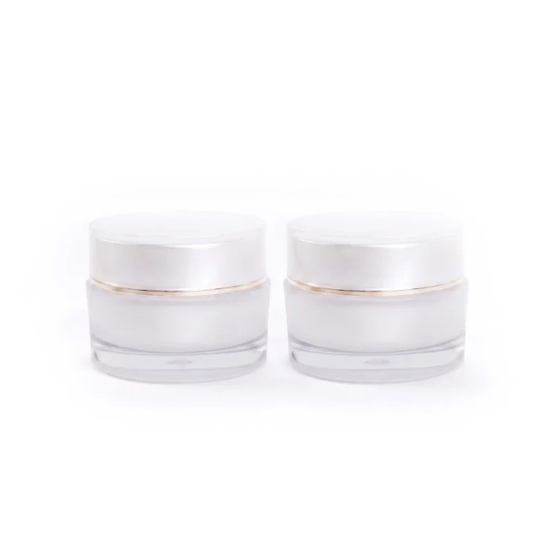 POT ACRYLIC PUTIH LIST GOLD