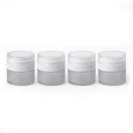 kemasan POT KACA CAP AKRILIK PUTIH varian warna putih frosted dengan cap glossy