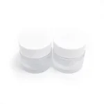 kemasan kosmetik GLASS JAR JRKC-10MF varian warna putih frosted dengan cap putih glossy