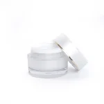 kemasan kosmetik POT ACRYLIC PUTIH LIST GOLD ukuran 10 gram