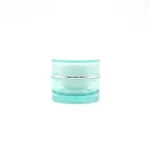 kemasan kosmetik POT ACRYLIC ROUNDED TRANCY varian warna biru transparan