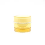 kemasan kosmetik POT ACRYLIC ROUNDED TRANCY varian warna kuning transparan