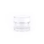kemasan kosmetik POT ACRYLIC ROUNDED TRANCY varian warna putih transparan