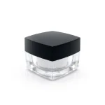 kemasan kosmetik POT ACRYLIC SQUARE varian warna hitam