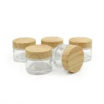 kemasan kosmetik POT BENING CAP KAYU varian warna bening transparan dengan cap motif kayu