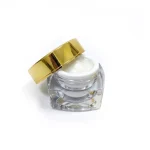 kemasan kosmetik POT DAUN varian warna bening transparan dengan cap gold