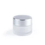 kemasan kosmetik POT FROSTED CAP SILVER KACA ukuran 20 gram