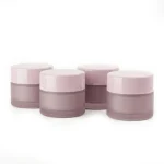 kemasan kosmetik POT FROSTED PINK CAP PINK varian warna pink frosted