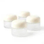 kemasan kosmetik POT JAMUR FROSTED CAP PUTIH varian warna putih frosted dengan cap glossy