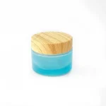 kemasan kosmetik POT KACA BLUE CAP KAYU ukuran 50 gram