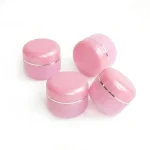 kemasan kosmetik POT NANO 10GR PINK CERAH varian warna pink glossy dengan ring silver metalik