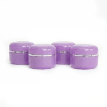 kemasan kosmetik POT NANO 10GR UNGU varian warna ungu glossy dengan ring silver
