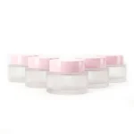 kemasan kosmetik POT PMK 30 DOFF CAP20 PINK varian warna putih doff dengan cap pink glossy