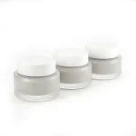 kemasan kosmetik POT PMK 30 DOFF CAP20 WHITE varian warna abu abu doff dengan cap putih glossy