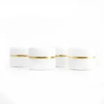 kemasan kosmetik POT PP 12GR PUTIH-PUTIH varian warna putih dengan ring gold metalik