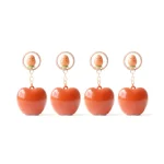 kemasan lip gloss motif buah apel premium dengan gantungan kunci lucu
