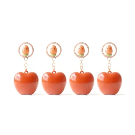 kemasan lip gloss motif buah apel premium dengan gantungan kunci lucu