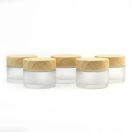kemasan pot kosmetik bahan kaca frosted premium
