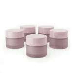 kemasan pot kosmetik bentuk silinder bahan kaca frosted premium