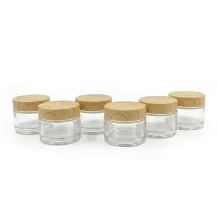 kemasan pot kosmetik bentuk silinder bahan kaca premium