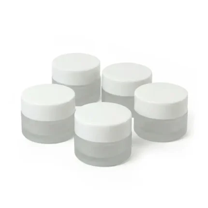 kemasan pot kosmetik bentuk silinder premium bahan kaca