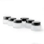 kemasan pot kosmetik bentuk silinder ukuran kecil bahan kaca frosted