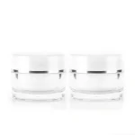 POT ACRYLIC PUTIH LIST SILVER