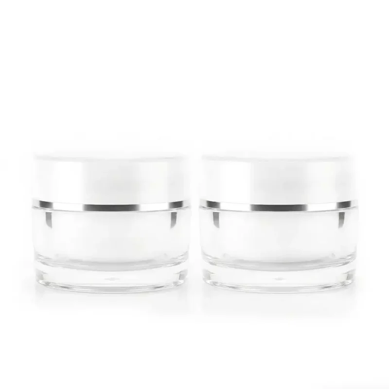 POT ACRYLIC PUTIH LIST SILVER