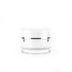 kemasan POT ACRYLIC PUTIH LIST SILVER ukuran 10 gram