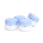 kemasan POT PP 12 GR PUTIH - BIRU MUDA varian warna putih - biru dengan ring silver metalik