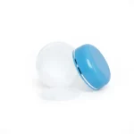 kemasan POT PP 15GR BIRU MUDA - PUTIH varian warna putih - biru muda dengan aksen silver metalik