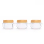 kemasan POT SEMI AKRILIK 8GR GOLD varian warna bening transparan dengan cap gold