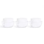 kemasan POT SEMI AKRILIK 8GR PUTIH varian warna bening transparan dengan cap putih