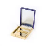 kemasan kosmetik COMPACT CASE PC3118A varian warna biru - gold metalik